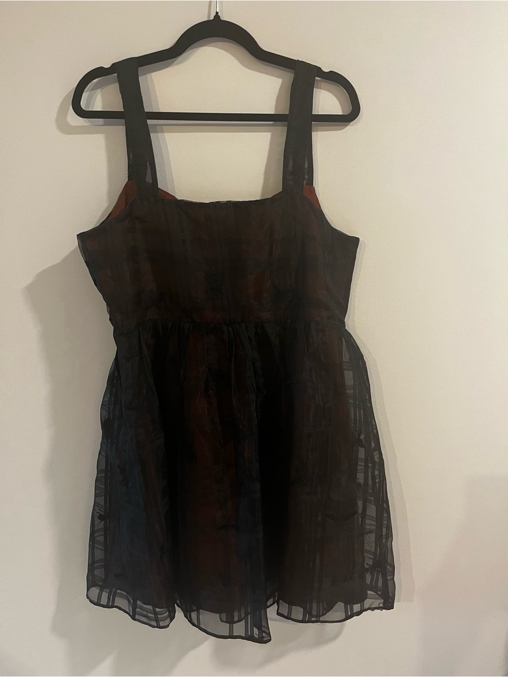 Disturbia Black Sheer Dress with Brown Lining